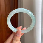 糯冰晴底翡翠平安镯（55.8mm)（yc418352）