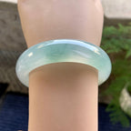 糯冰种晴水飘黄翡宽版轮胎手镯（52.2mm）（yc249465）