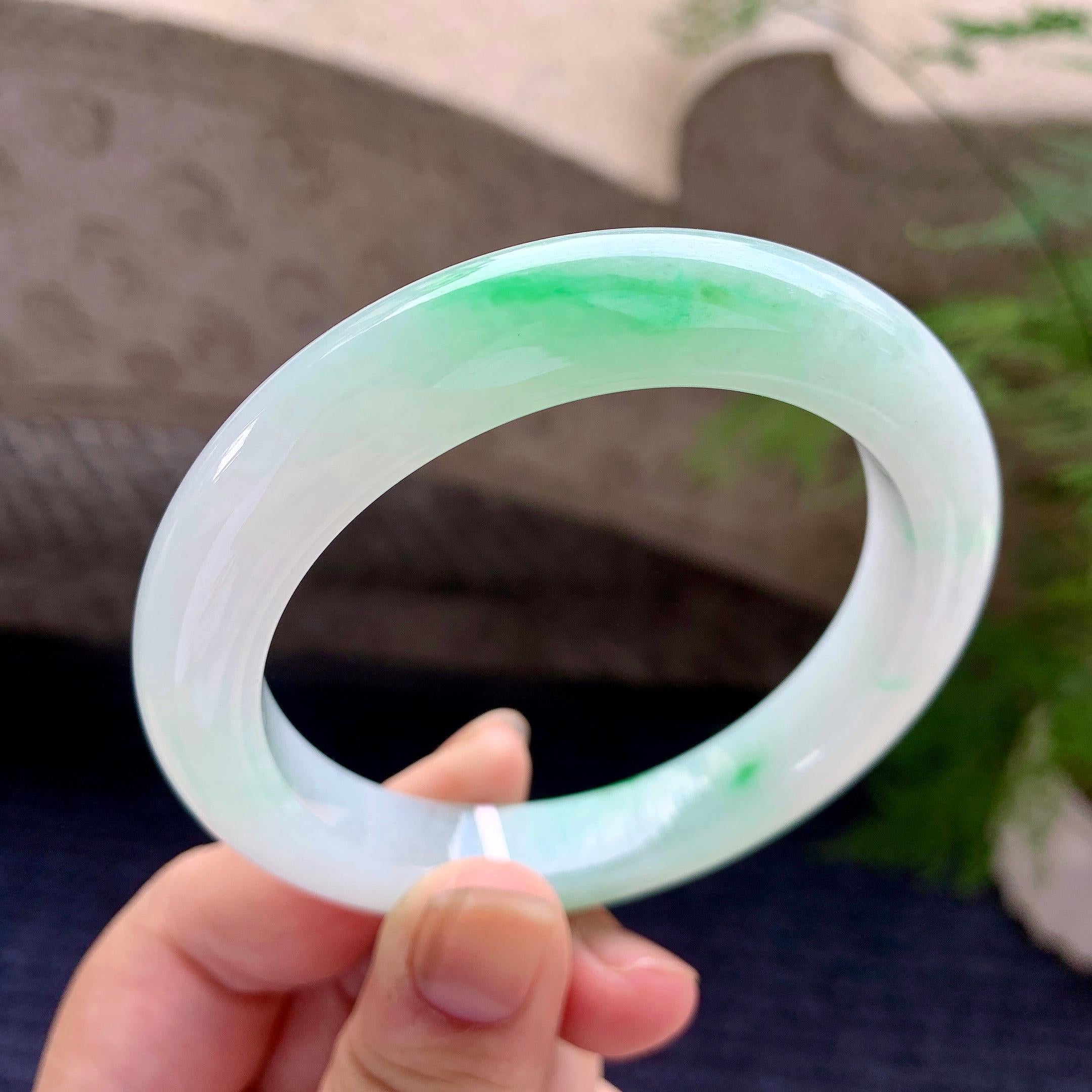 细糯种飘花平安镯（58mm）（yc206658）
