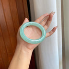 糯冰晴底翡翠圆条手镯（61mm）（yc267503）