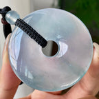 冰种蓝底飘花平安扣挂件    天然缅甸A货翡翠（yc352912）