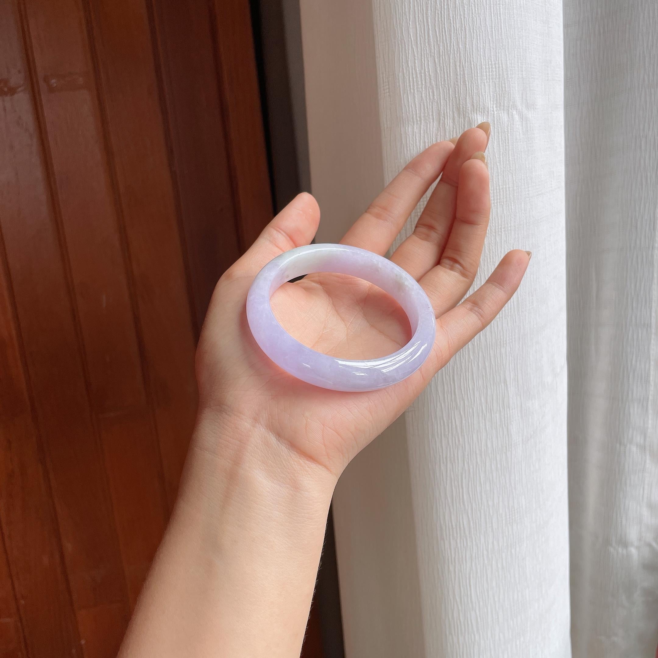 糯冰紫罗兰翡翠平安镯（55.7mm）（yc404787）