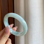 细糯冰飘花翡翠平安镯（56.5mm）（yc289405）