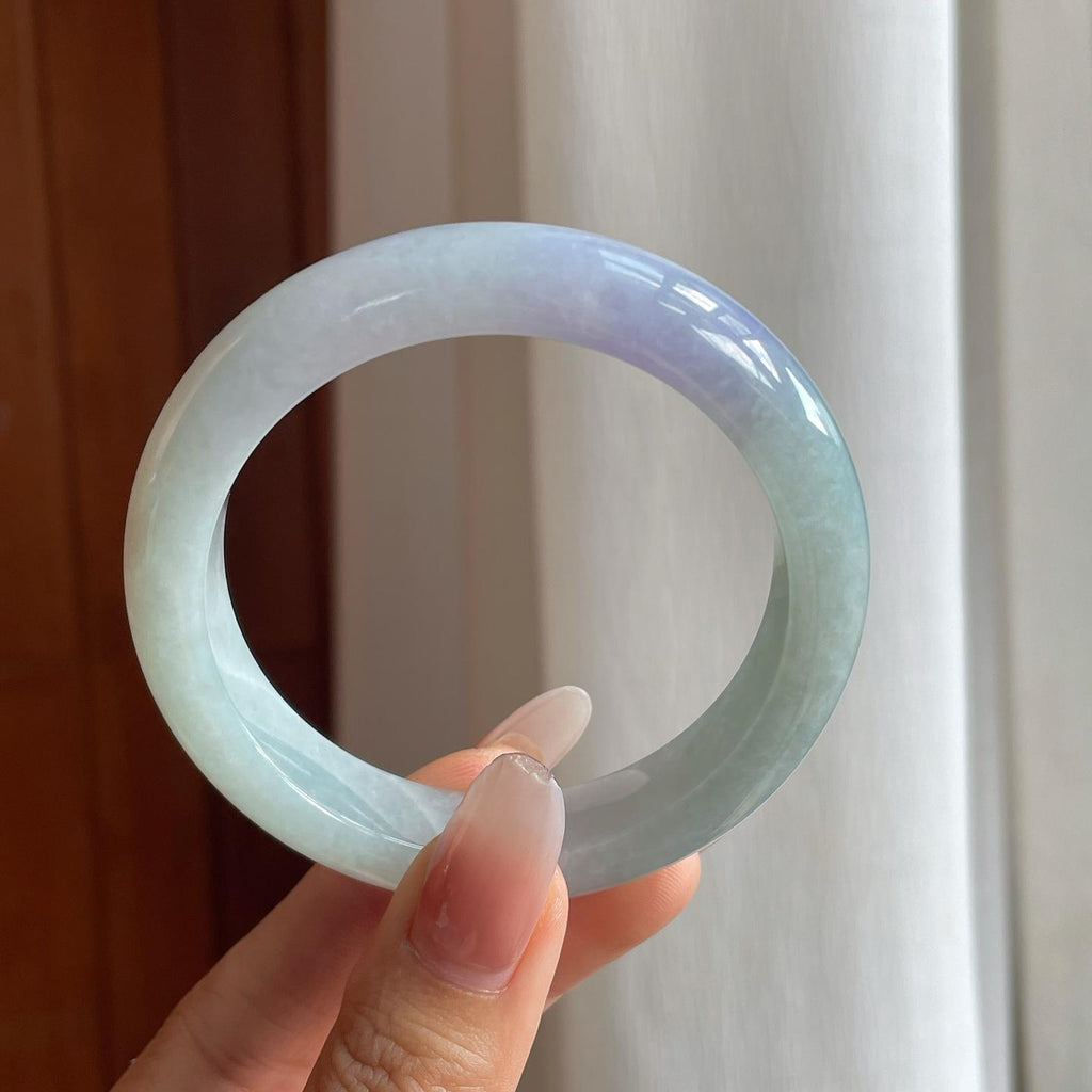 糯冰晴底紫罗兰翡翠平安镯（55.5mm）（yc266550）
