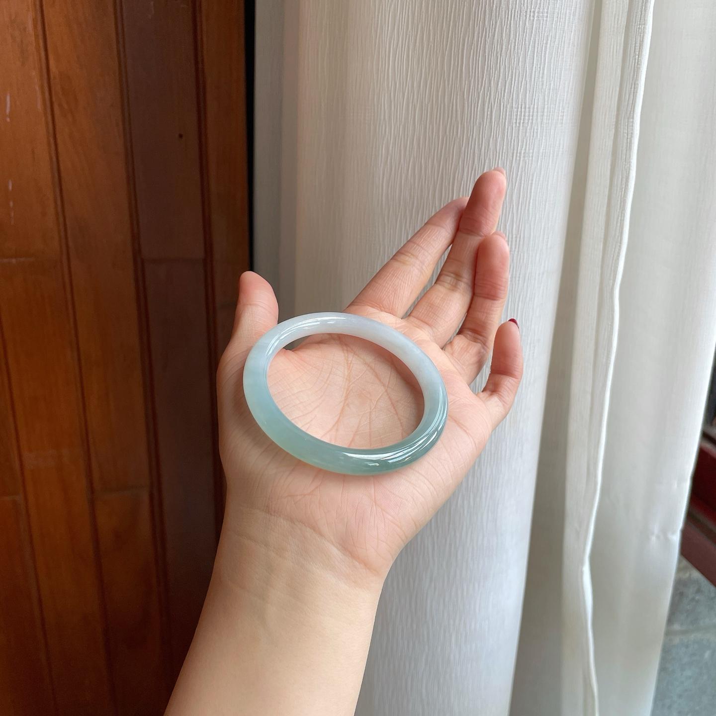 糯冰半山半水翡翠美人条手镯（54.2mm）（yc302144）
