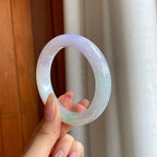 糯冰春带彩翡翠平安镯（54.8mm)（yc362695）