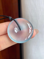 冰种蓝底飘花翡翠平安扣（yc238168）