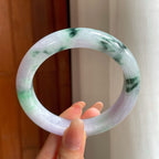 糯冰飘花翡翠平安镯（61mm)（yc370291）