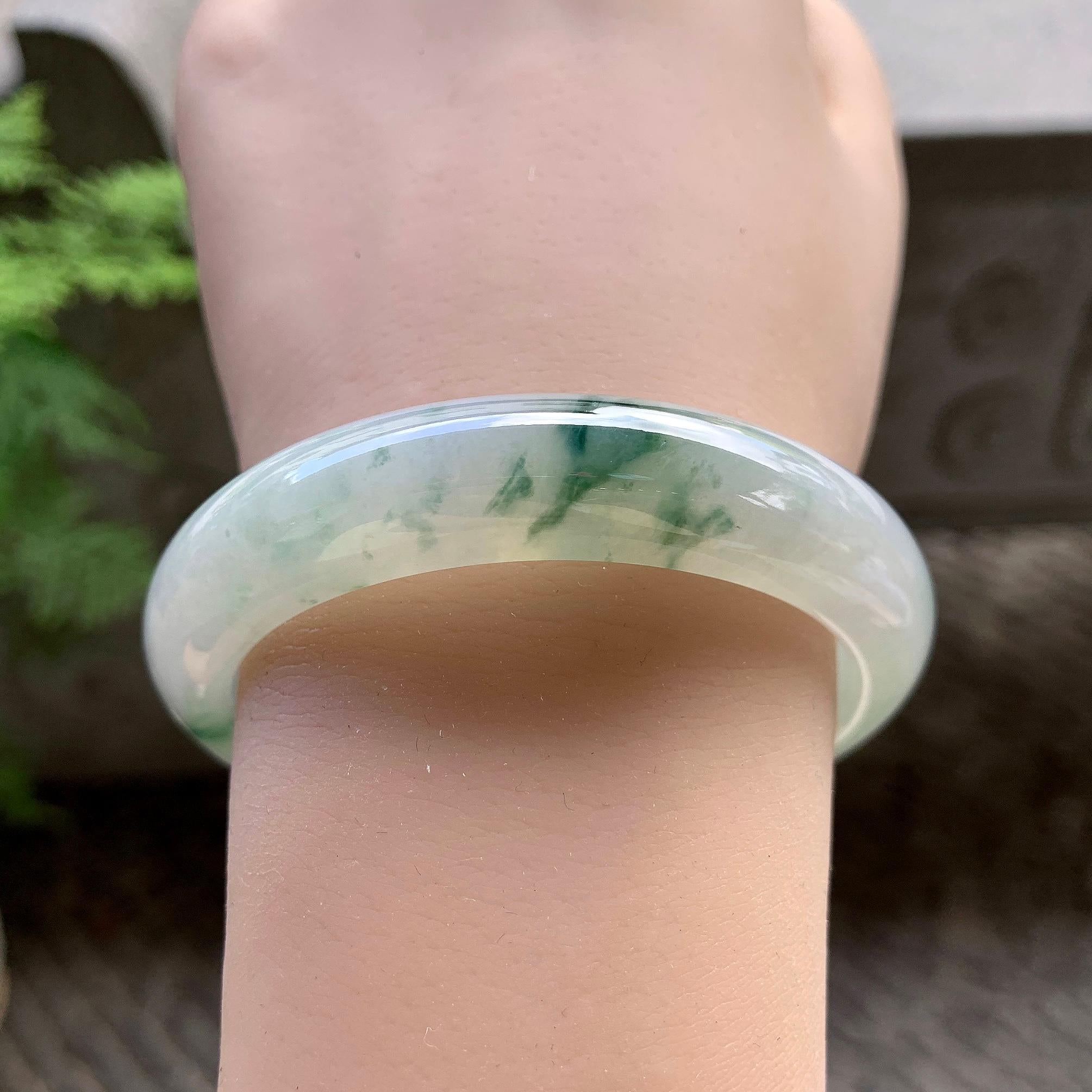 细糯种飘花平安镯（54mm）（yc202363）