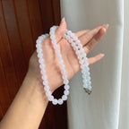 糯冰白冰翡翠珠串项链（yc260360）