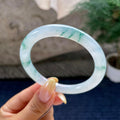 糯冰种飘花圆条手镯55.2圈 天然缅甸A货翡翠（yc483946）
