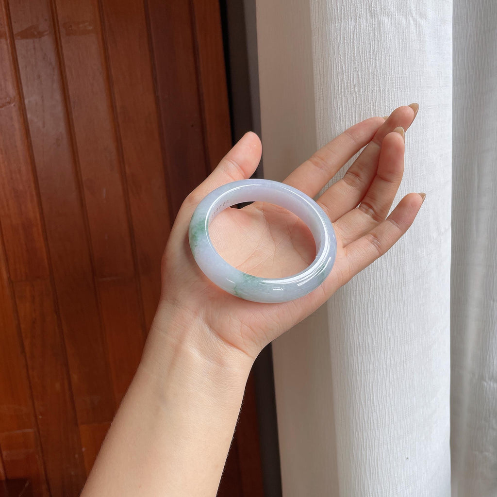糯冰飘花翡翠平安镯（56.5mm）（yc423116）