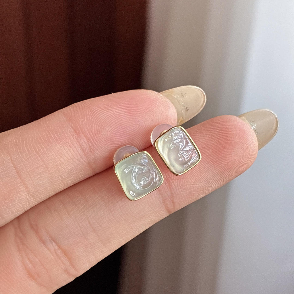 18k金镶冰种淡底色随形耳饰 天然缅甸A货翡翠（yc525717）