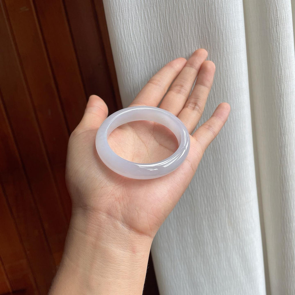 冰种淡春底翡翠贵妃镯（52mm）（yc254049）