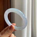 冰种淡紫底翡翠圆条手镯（56.5mm）（yc277389）