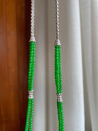 18k金镶冰种满绿小米珠珠串项链（yc247171）