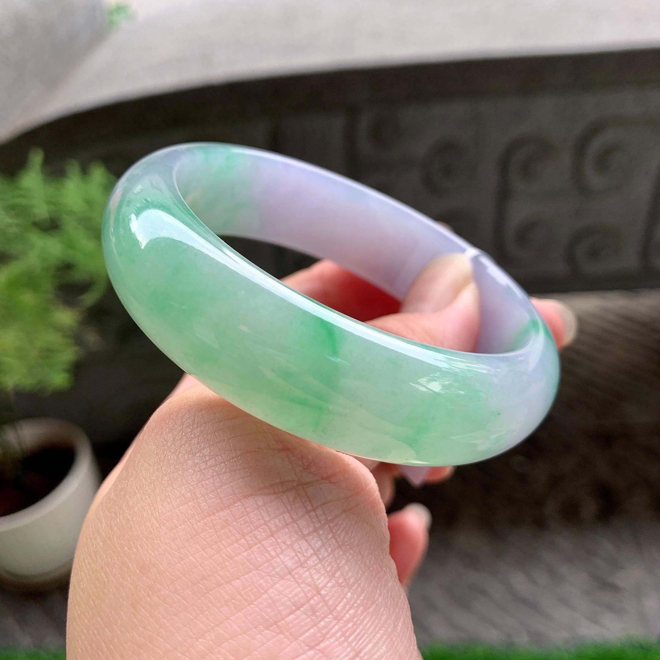 细糯种春彩宽版轮胎手镯（57.8mm）（yc225042）