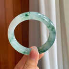 冰种飘花翡翠平安镯（56mm）（yc310934）