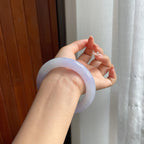 糯冰种紫罗兰翡翠圆条手镯（57mm）（yc200130）