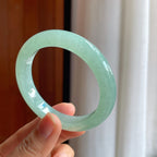 冰种晴底翡翠平安镯（52mm）（yc345503）