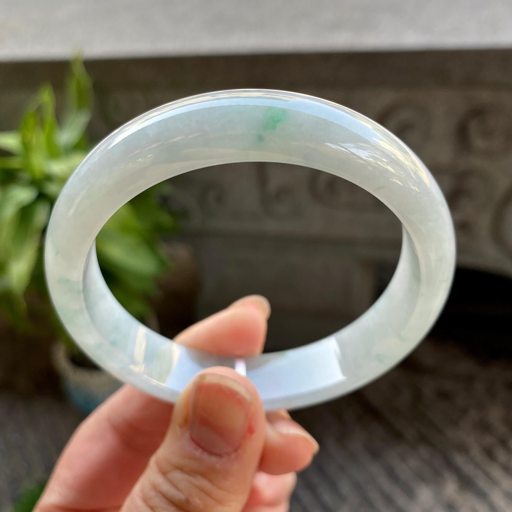 细糯种飘花平安镯（56.8mm）（yc311027）