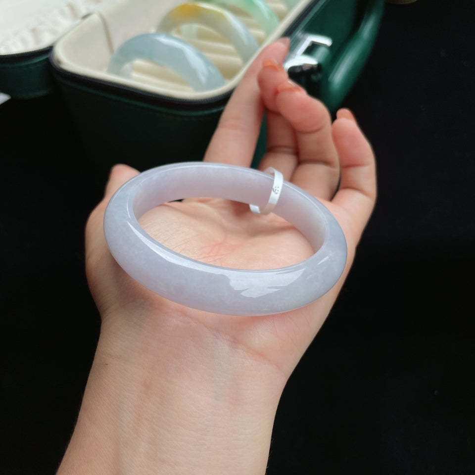 糯冰紫罗兰翡翠手镯（56.6mm）（yc017018）