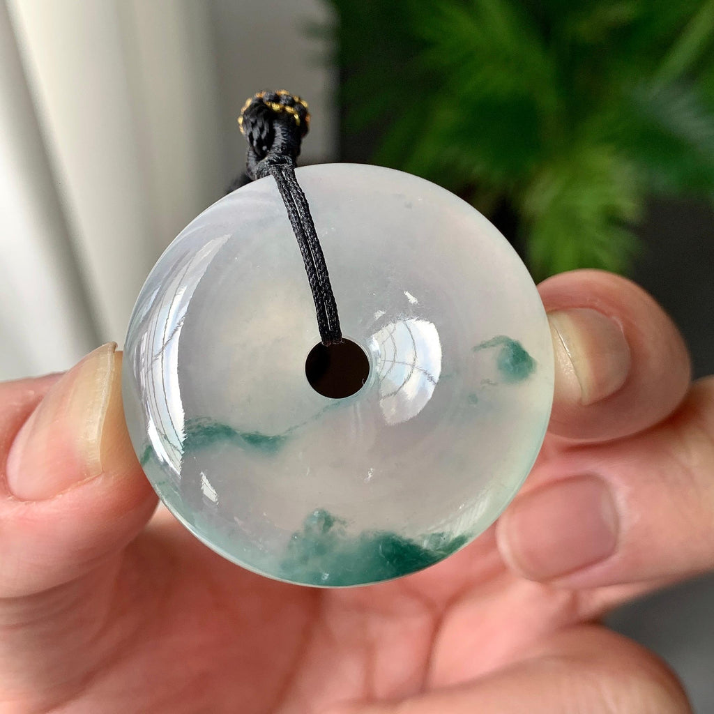 糯冰种飘花平安扣吊坠（yc264115）