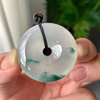 糯冰种飘花平安扣吊坠（yc264115）