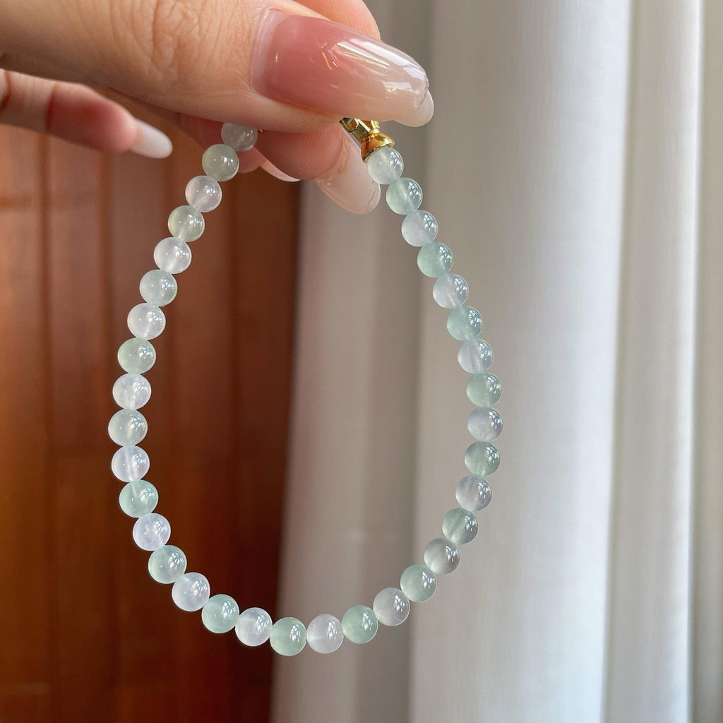 冰种双色翡翠珠串手串（yc267479）