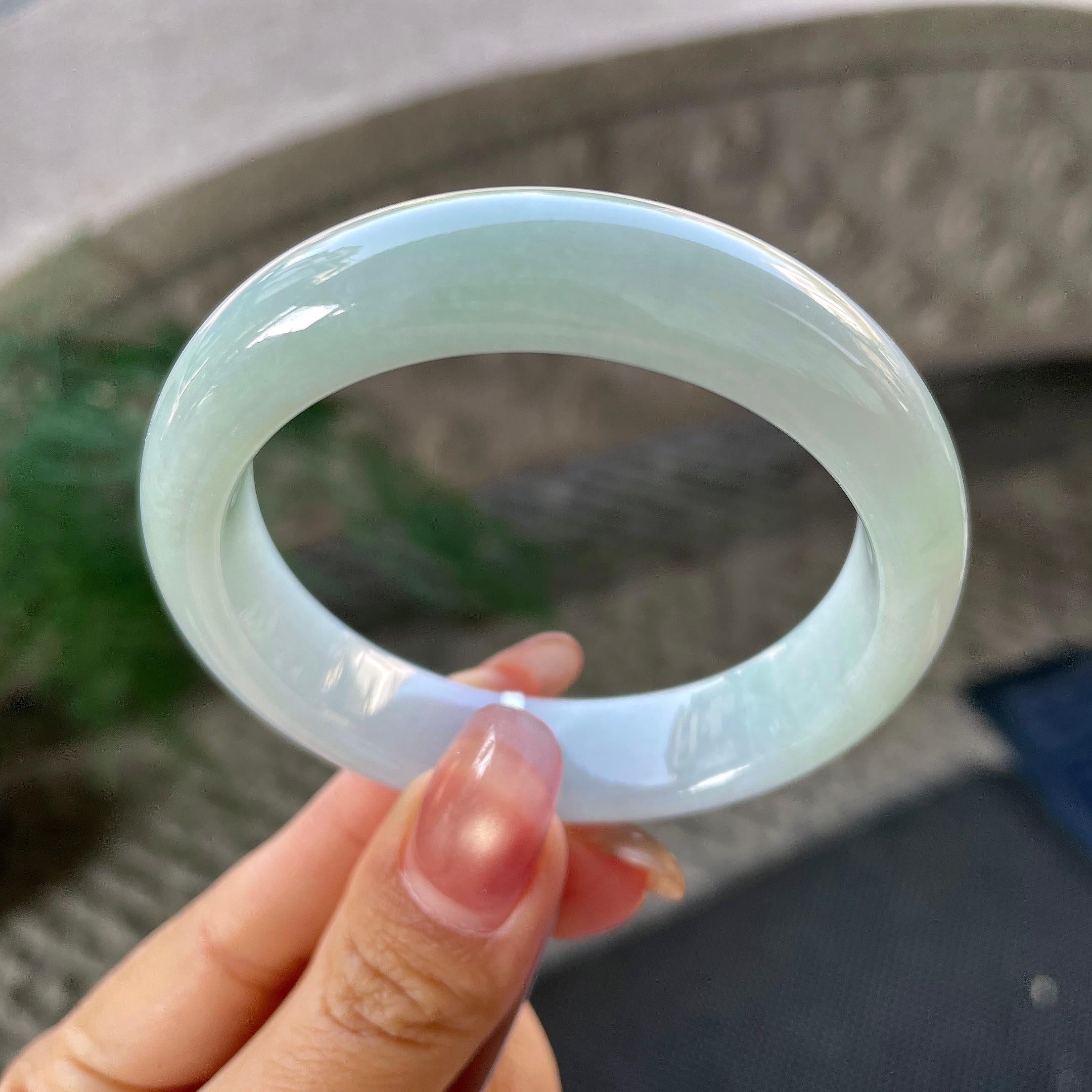 细糯种带底色平安镯（53mm）（yc305684）