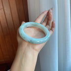 糯冰飘花翡翠平安镯（63mm）（yc266483）