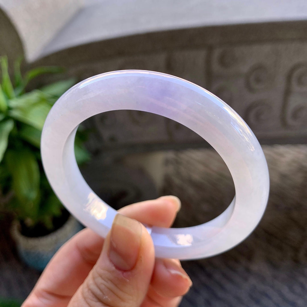 细糯种淡紫罗兰平安镯（53mm）（yc307321）