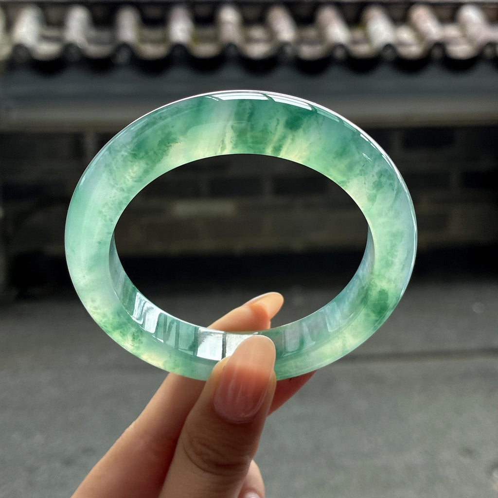 冰玻种飘花手镯 56圈（yc750659）