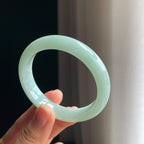 糯冰晴底翡翠平安镯（52.7mm)（yc348927）