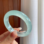 冰玻种淡晴底翡翠平安镯（54.5mm）（yc269034）