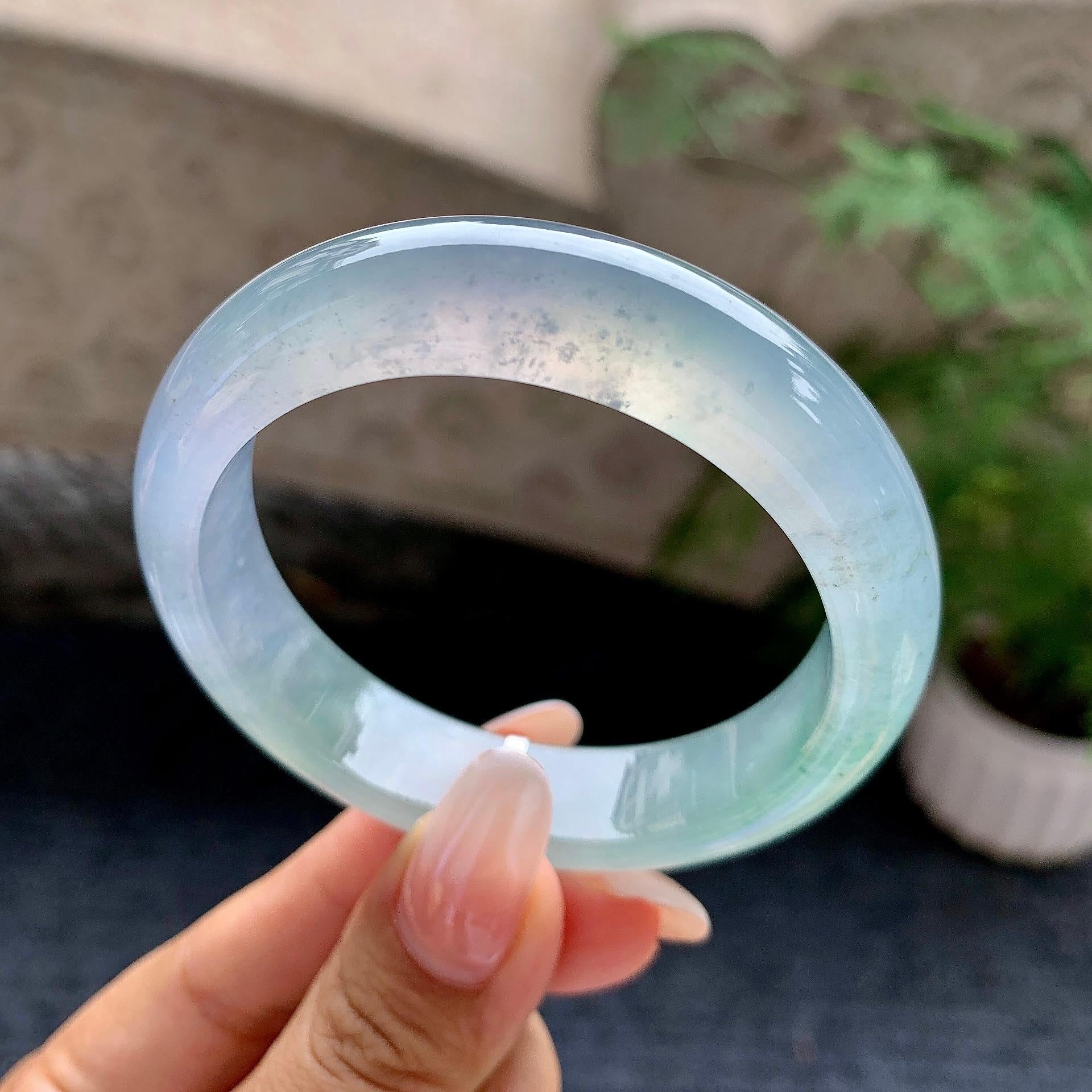 糯冰种晴水平安镯（53mm）（yc198259）