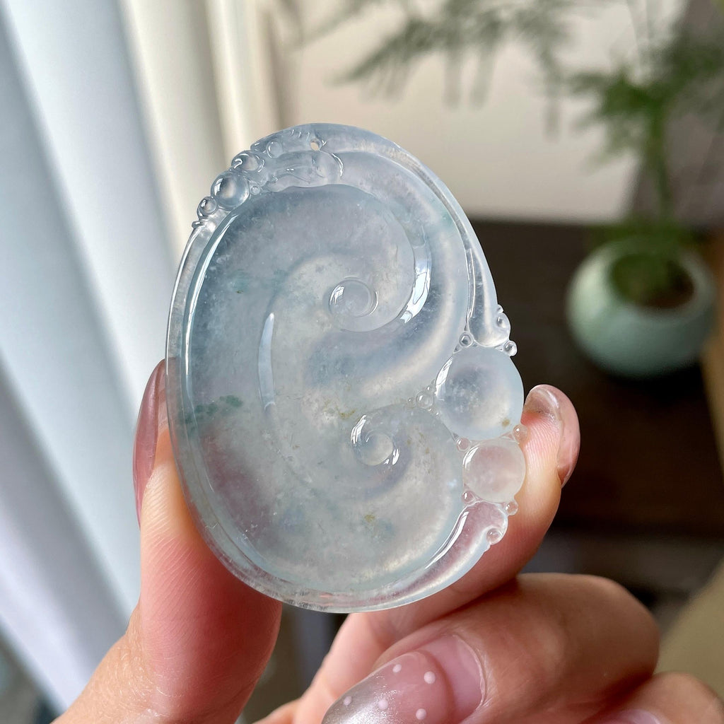 糯冰种飘花如意挂件（yc305718）