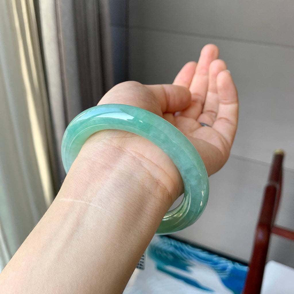 糯冰种晴底圆条手镯（57mm）（yc262772）