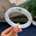 细糯种飘花正圈平安镯56.3圈 天然缅甸A货翡翠（yc481925）