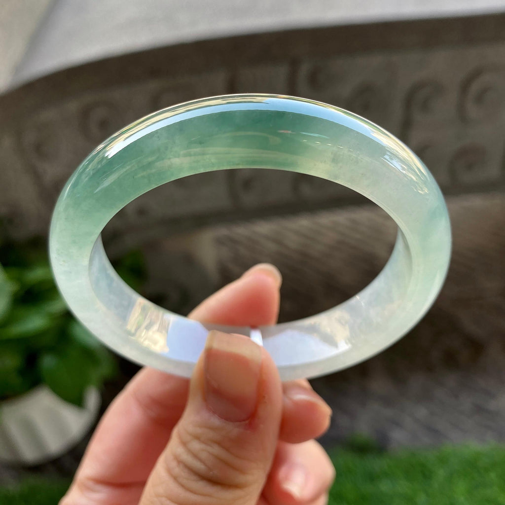 糯冰种半山水贵妃手镯（54.5mm)（yc304779）