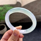 糯冰种淡春彩平安镯（57.3mm）（yc195934）