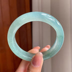 冰种晴底翡翠平安镯（54.3mm)（yc363424）
