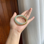 糯冰黄翡翡翠平安镯（51.6mm）（yc277386）