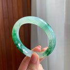 冰种飘花翡翠平安镯（57.2mm)（yc323913）
