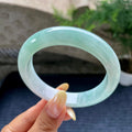 大圈口 细糯种晴底正圈平安镯60圈 天然缅甸A货翡翠（yc489146）