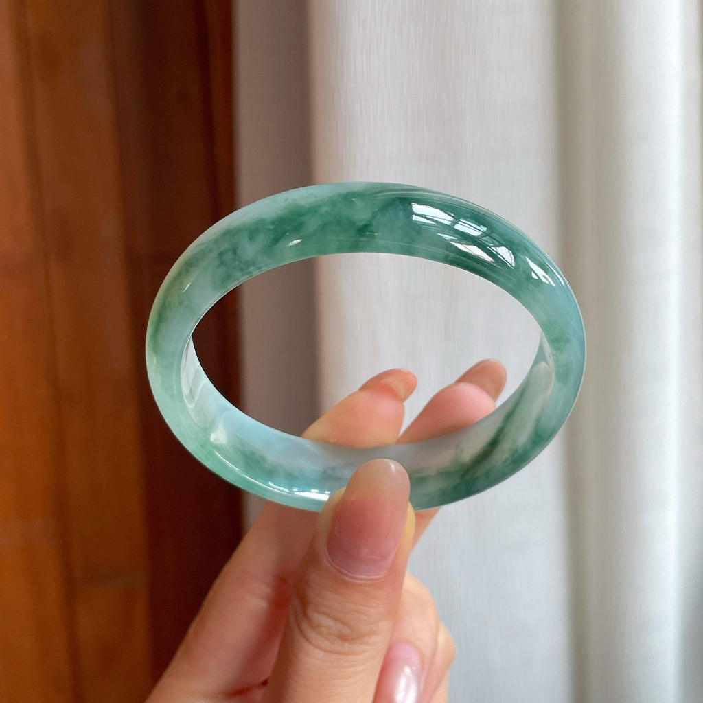 冰种飘花翡翠贵妃镯（55.3mm)（yc361600）