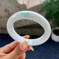 细糯种飘绿花正圈平安镯56.8圈 天然缅甸A货翡翠（yc481941）