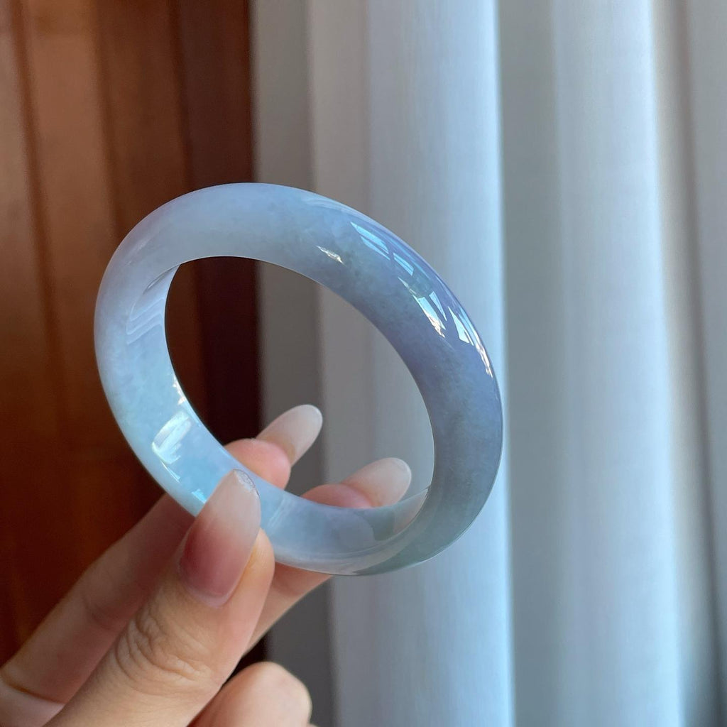 糯冰淡紫罗兰翡翠平安镯（53.3mm）（yc266490）