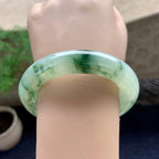 糯冰种飘花圆条手镯（53mm）（yc198215）