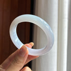 细糯冰淡春底翡翠平安镯（55.5mm）（yc420201）